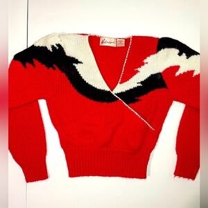 Notorious brand Vintage Red V Neck Sweater Size M